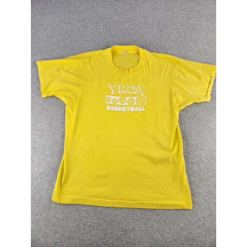 Vintage YMCA Basketball Shirt Single‎ Stitch Coach Tee Screen Stars XL Medium